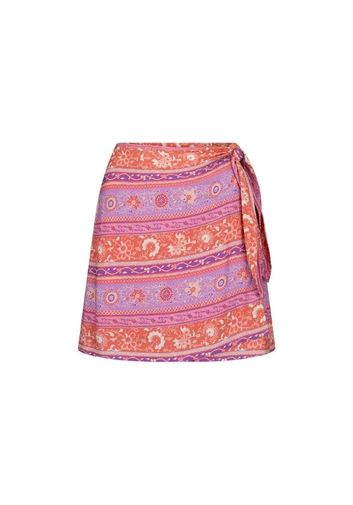 Sunshine Bandit Wrap Mini Skirt - Cayenne