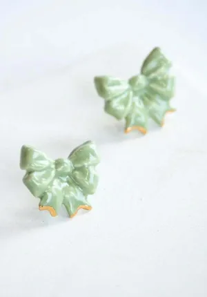 Susan Gordon Mint Bow Studs