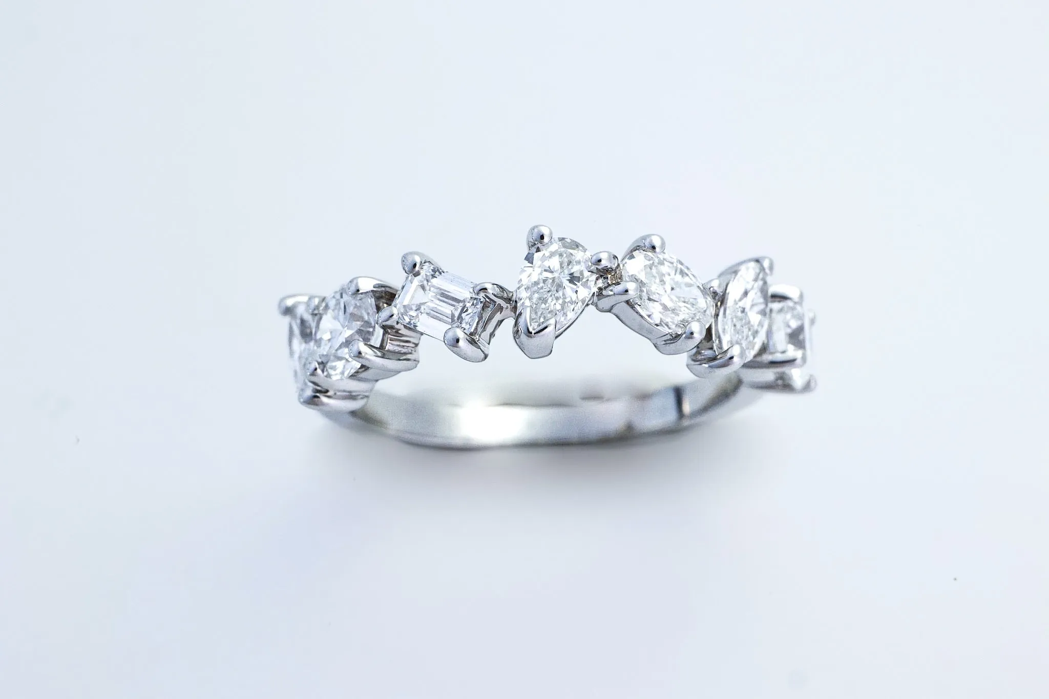 Sustainable Sparkle Scattered Fancy Lab Diamond Band