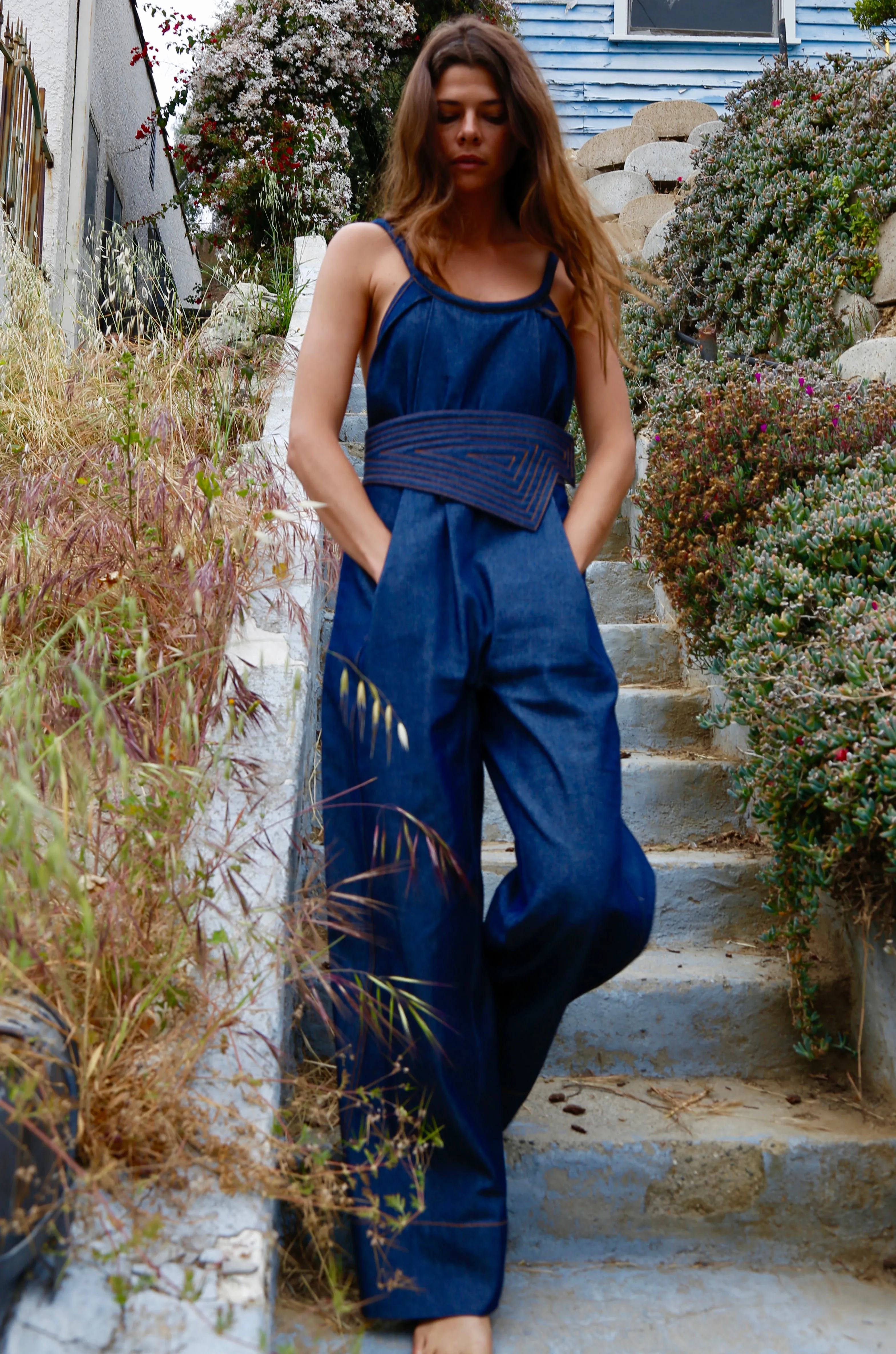 Swanfold Indigo Denim Jumpsuit {Made to Order}