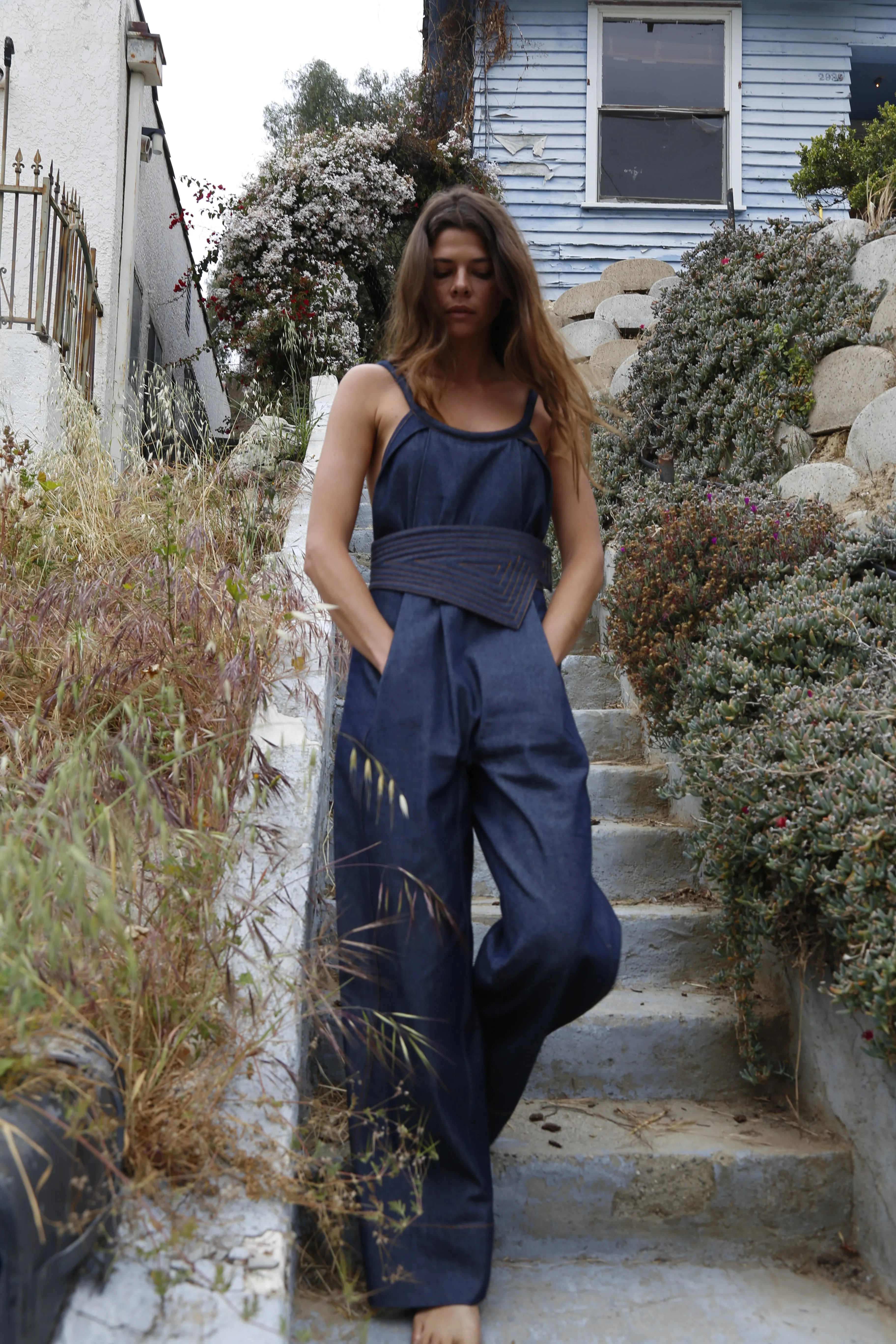 Swanfold Indigo Denim Jumpsuit {Made to Order}