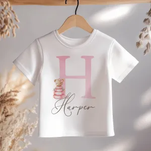 Teddy Bear Girl Personalised Toddler & Kids T Shirt