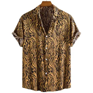 Tiger-print polo shirt: Zeus