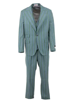 Tiglio Rosso Orvietto Heather Green/Blue Stripe Semi Wide Leg TL4120