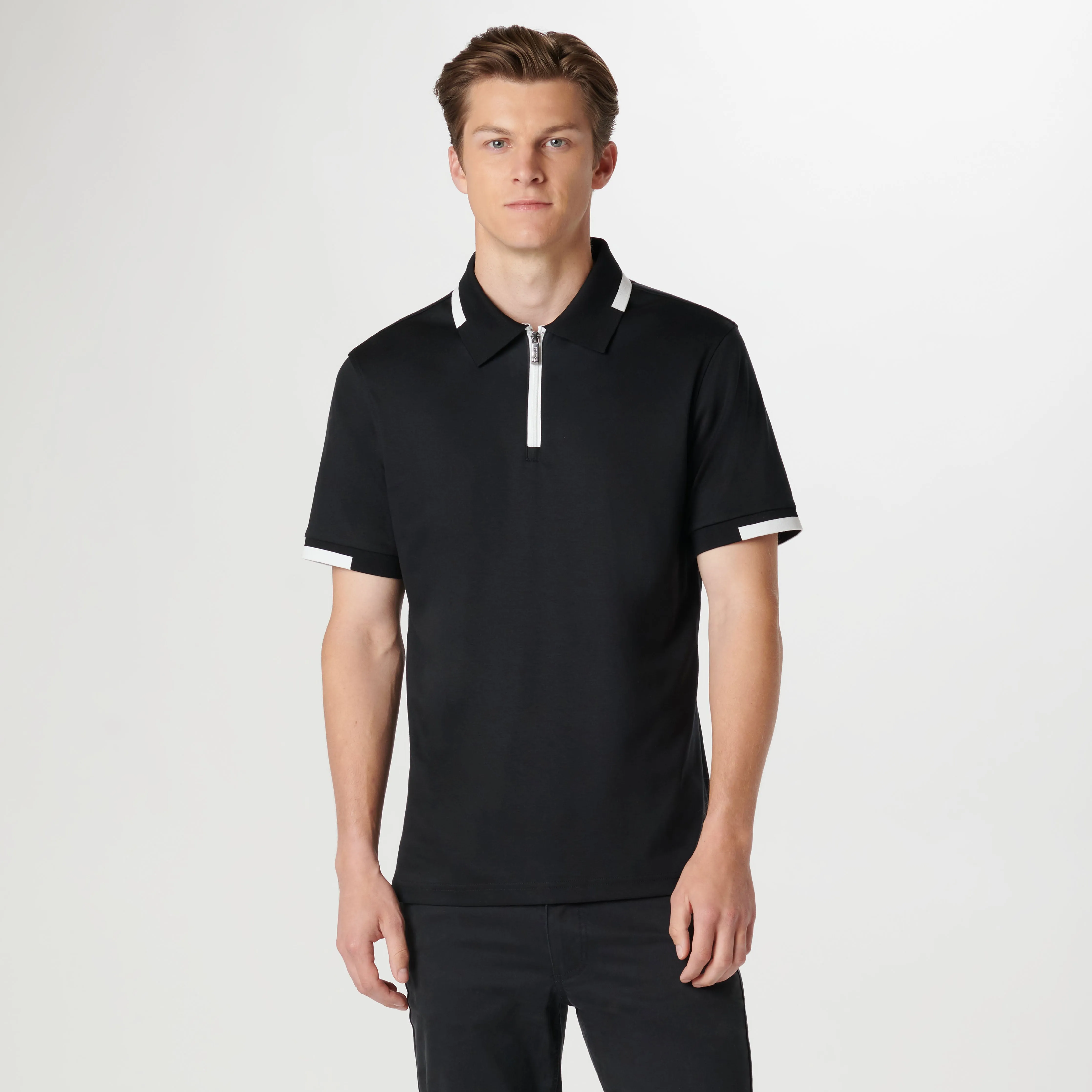 Tipped Quarter Zip Polo