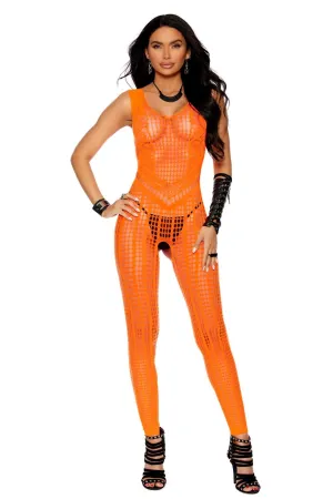 Vibrant Neon Crotchless Footless Bodystocking
