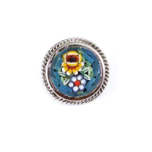 Vintage Colorful Flower Mosaic Scatter Pin