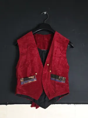Vintage Red Velvet Vest