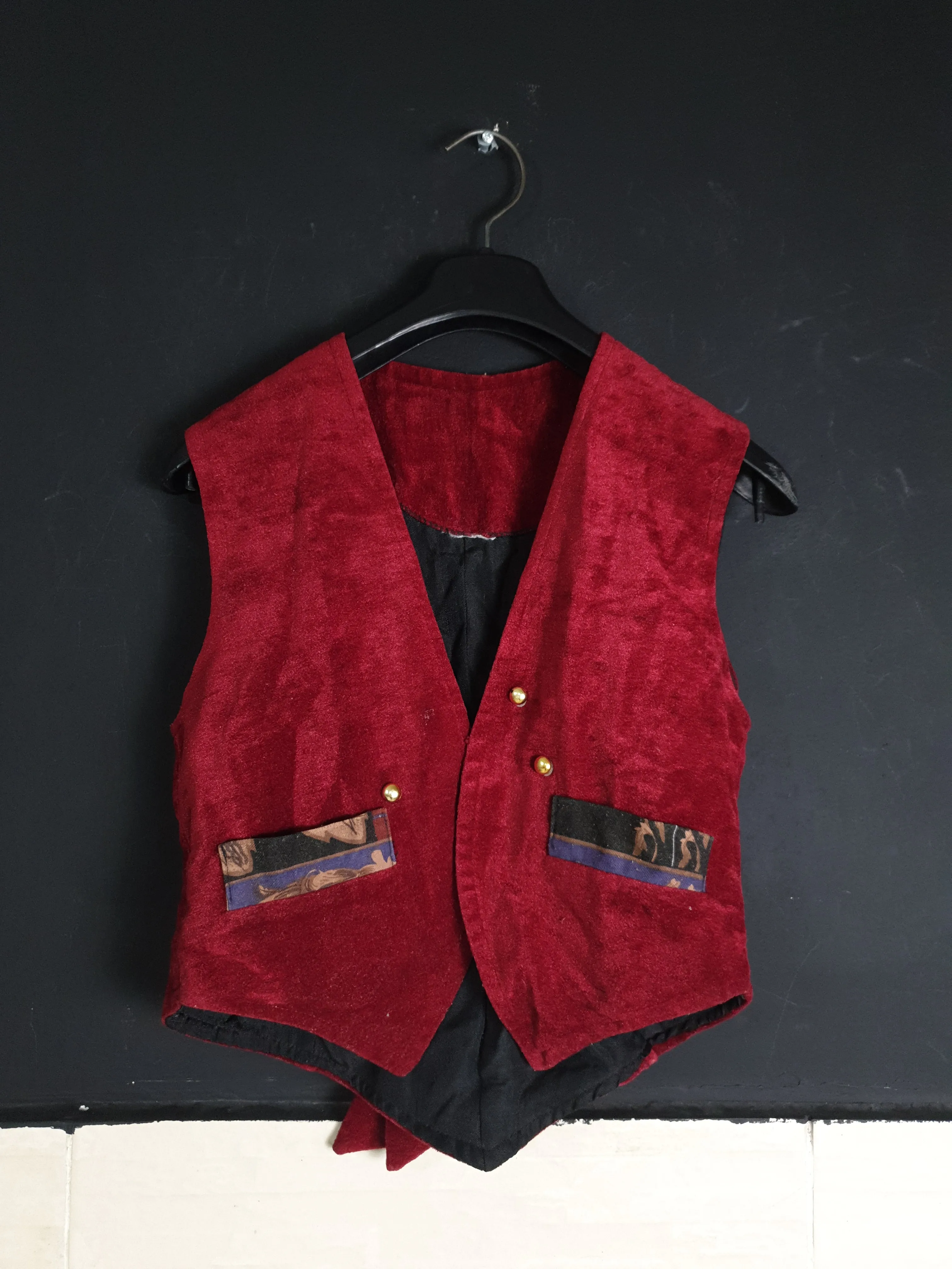 Vintage Red Velvet Vest