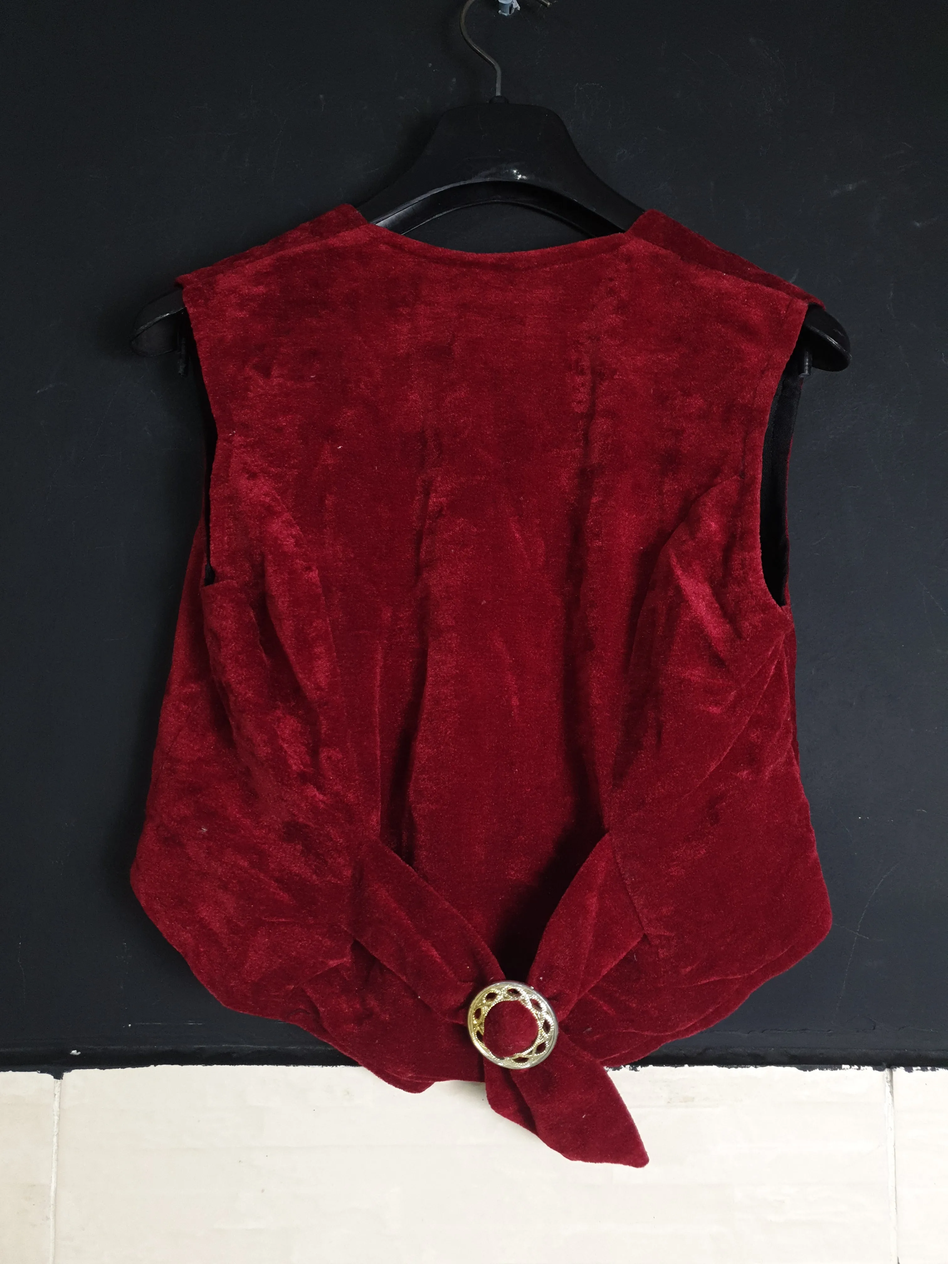 Vintage Red Velvet Vest