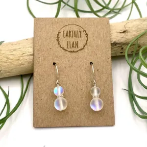 White Aura Quartz Earrings