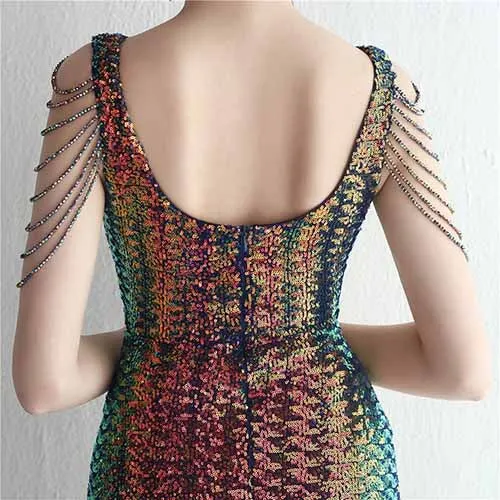 Women's Dress V Neck Long Maxi Elegant Mermaid Formal Dresses Evening Gown S-4XL
