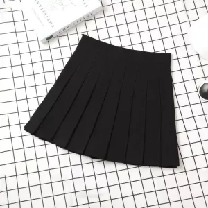 Women's High Waist Pleated Mini Skirt