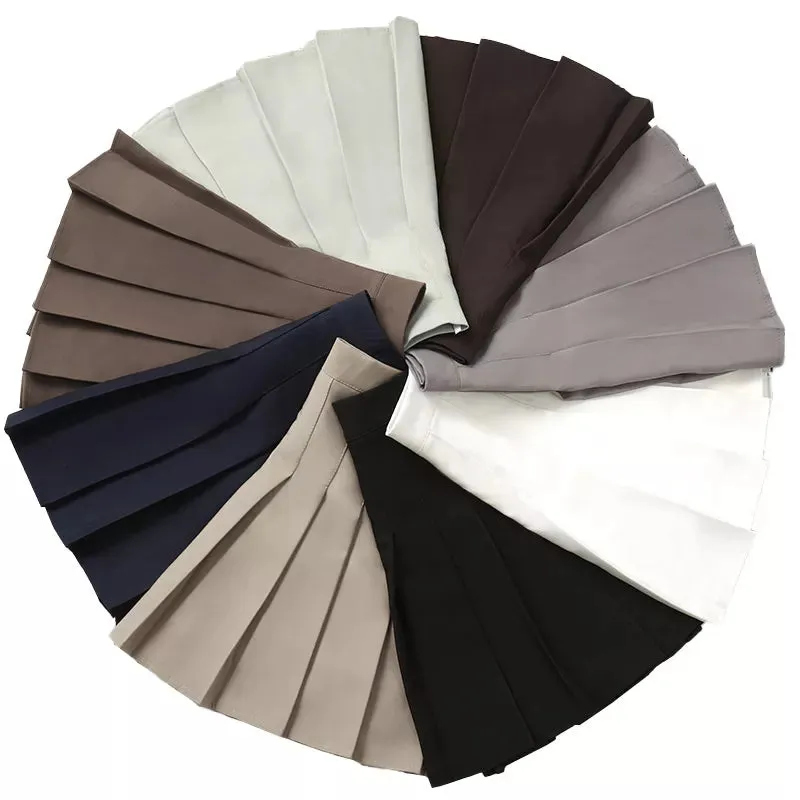 Women's High Waist Pleated Mini Skirt