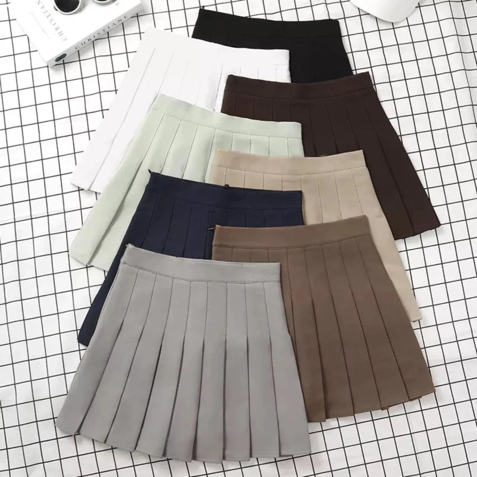 Women's High Waist Pleated Mini Skirt