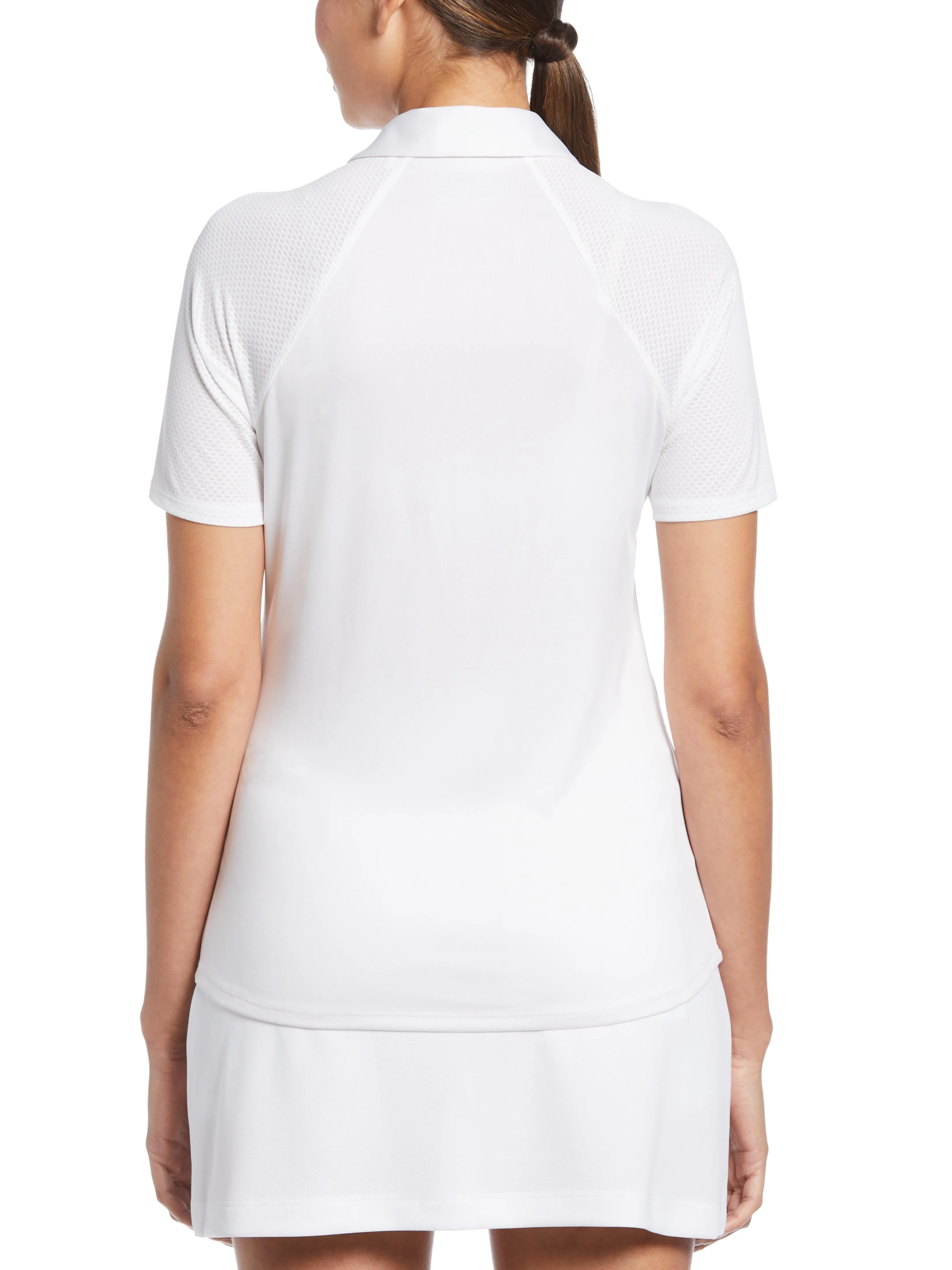 Womens Mesh Sleeve Golf Polo