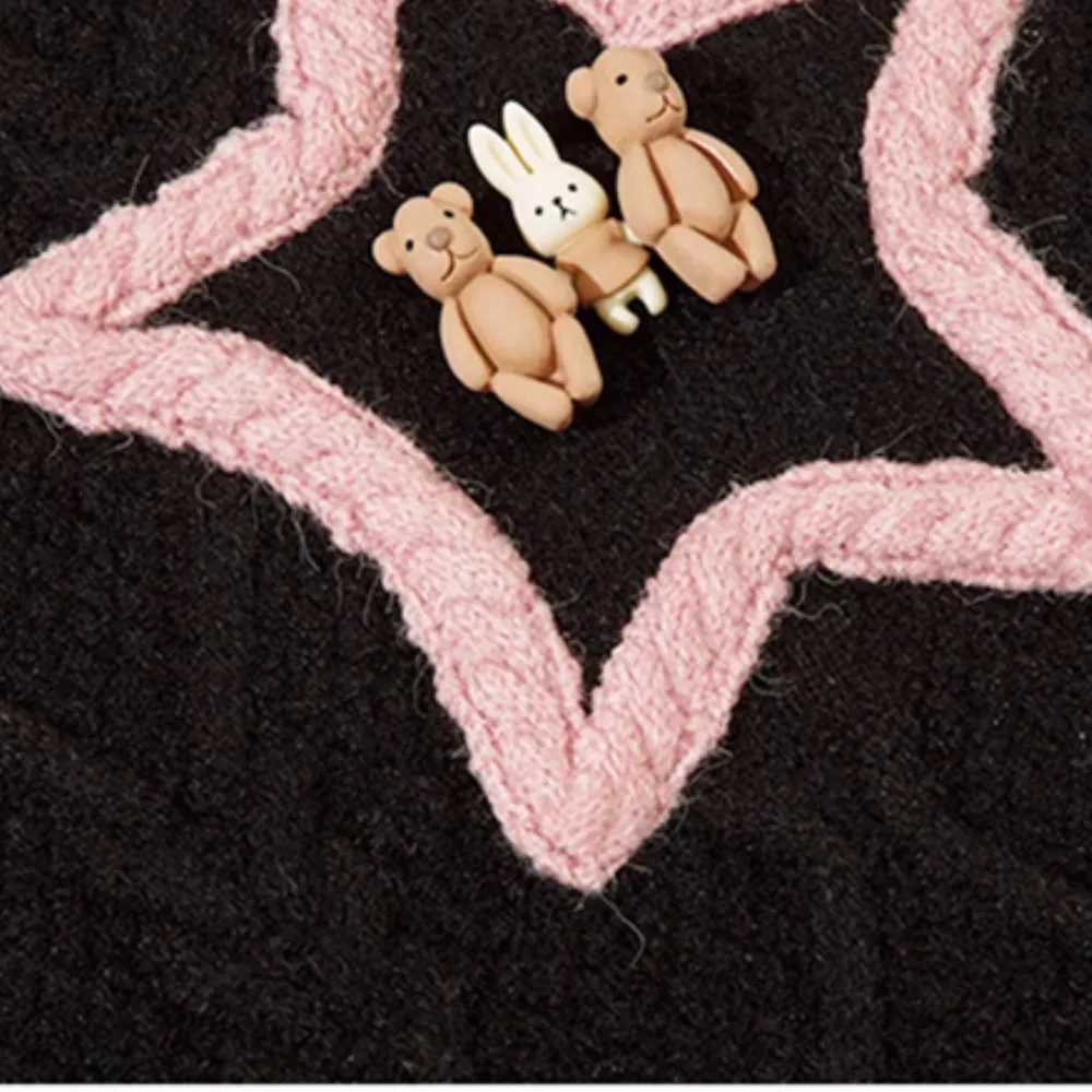 Women's Preppy Style Star Embroidered Knit Vest