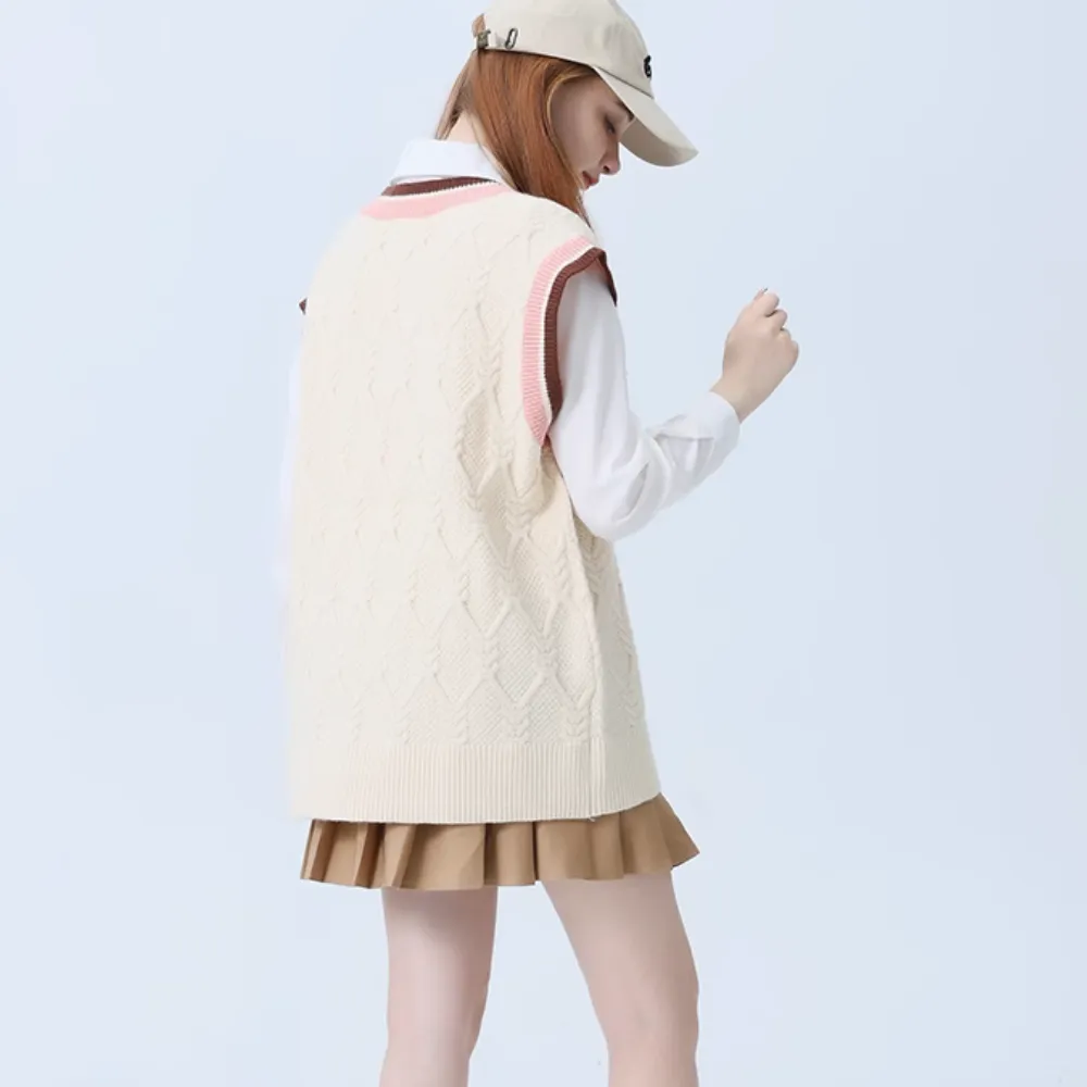 Women's Preppy Style Star Embroidered Knit Vest