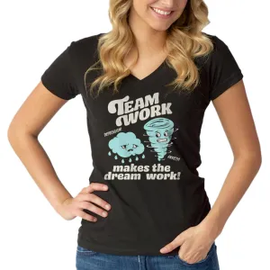 Women's Team Work Makes the Dream Work Vneck T-Shirt