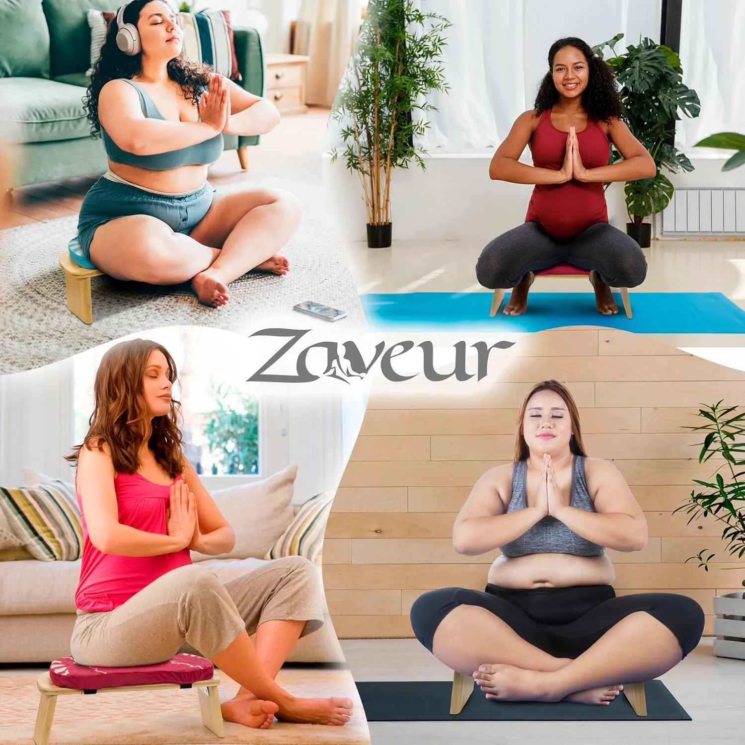 Yoga Chair Prayer Bench for Deeper and Longer Meditation - Orange