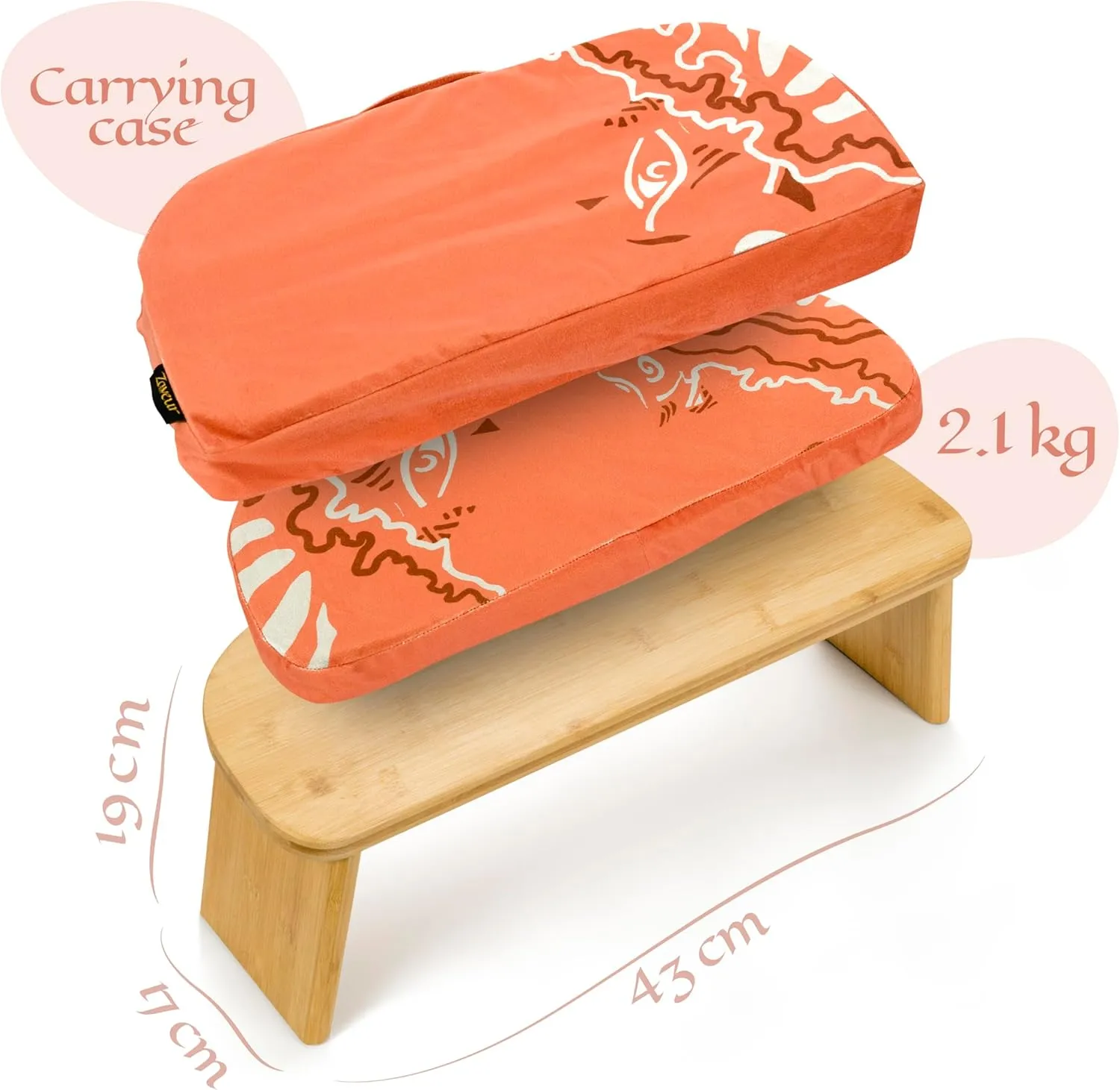 Yoga Chair Prayer Bench for Deeper and Longer Meditation - Orange