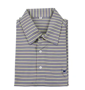 Youth Short Sleeve Cotton Polo Sport Shirt - Stone Stripe